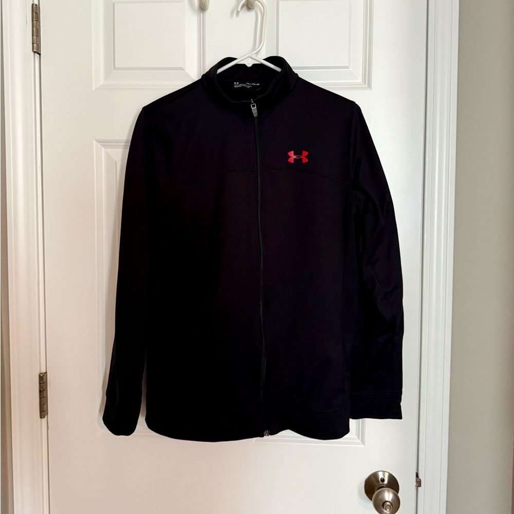 Under Armour Black Full-Zip Jacket with Red Logo